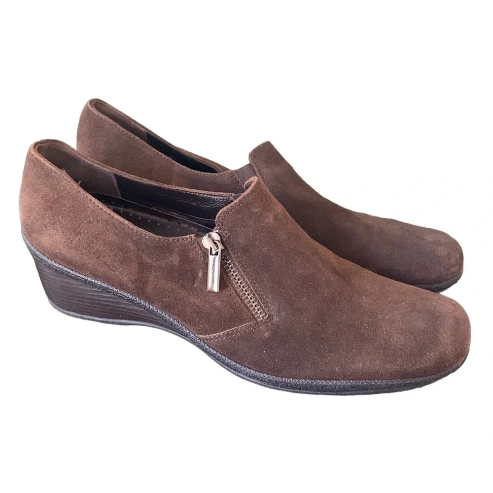 Aquatalia Brown‎ Italian Suede Leather Loafer Size 10
